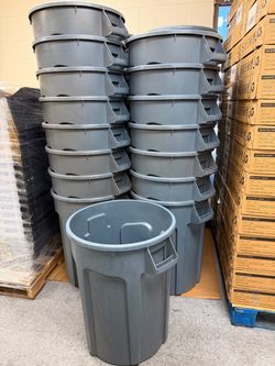 32 Gallon Heavy Duty Industrial Trash Can – Gray – $26