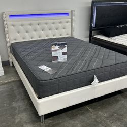 NEW QUEEN BED FRAME WITH MATTRESS