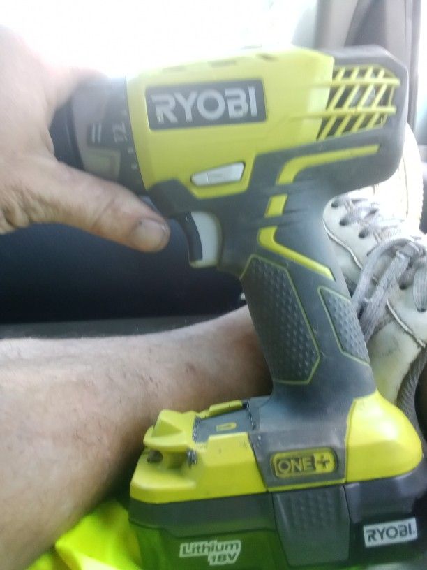 Ryobi Drill Charger And 3 Batteries