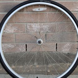 Schwinn 700c Bicycle Wheel with Tire, Spoke Reflector – Front Wheel, Silver Rim