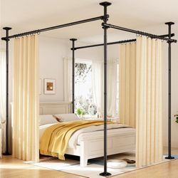 Goovilla Room Divider For Room Separation, Tension Curtain Rods No Drilling, 4-10ft(H) 28-171inch(W) Adjustable Temporary Privacy Wall Divider, Heavy 