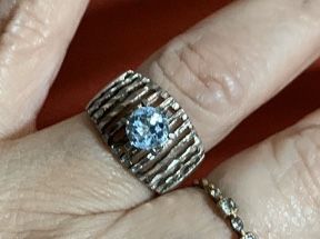 Sterling Silver 925 - Aquamarine Stone Ring