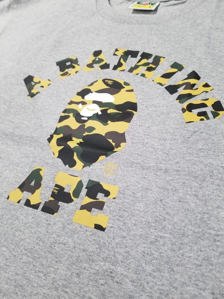 A BATHING APE 1st camo college relaxed fit gray/yellow 