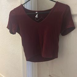 Maroon Crop Top