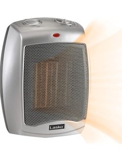 Lasko Ceramic Adjustable Thermostat Space Heaters, Non-Oscillating Silver