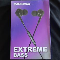 MAGNAVOX Extreme Bass Wired Headphones-Black 