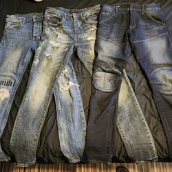 ksubi(30), purple(30) & gstar(31)zip knee, jeans all good cond. $75 each!