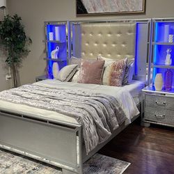 🌹Allura Eastern King Bed LED Lighting