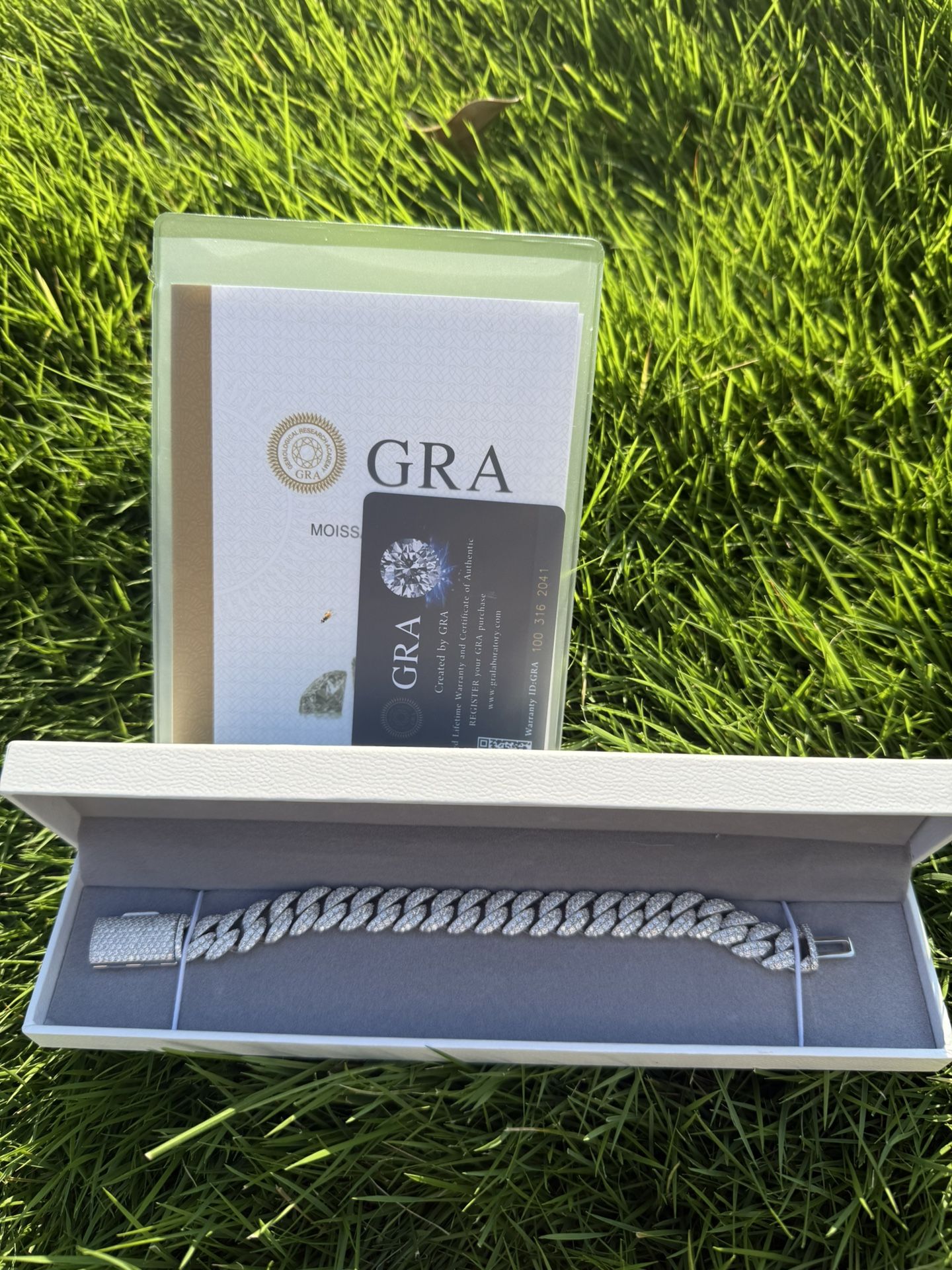 925S mossinate 12MM Two row Cuban bracelet