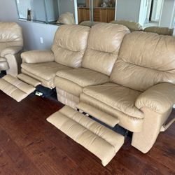 Leather La-Z-Boy Sectional Sofa, 2 Piece Couch