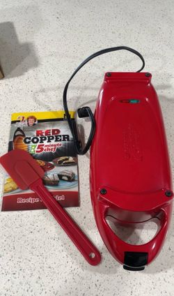Red Copper 5 Minute Chef with Recipe Book & Spatula