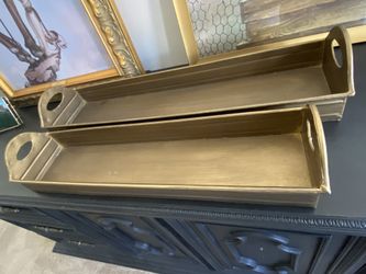 Large gold metal tray