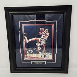 Framed Matted Charles Barkley Rockets Autographed Picture 