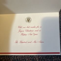 Christmas card and Presidential seal from Richard Nixon