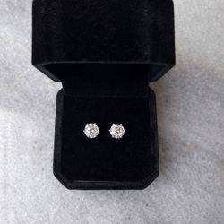 VVS1 Moissanite Earrings 1ct/6.5mm