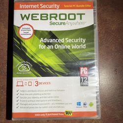 Webroot Interney Security Software CD-ROM DISC . NEW! UNOPENED !