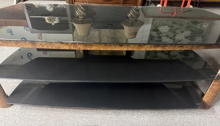 Black Tempered Glass TV Stand