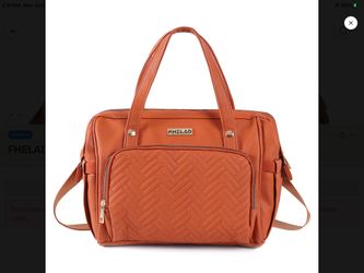Travel/Diaper Bag Tote, with 12 Pocket Mom Bag, 16" Large Leather Baby Bags Convenient to Carry