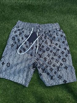 Black & White Monogram Printed Swim Trunks / Shorts -