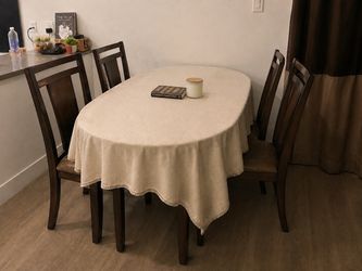 Dark Wood Dining Table and Chair Set