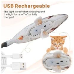  Fish Cat Toy - 2 PCS 11" Electric Dancing Fish Toy for Cats, USB Rechargeable Moving Simulation Fish Funny Toy