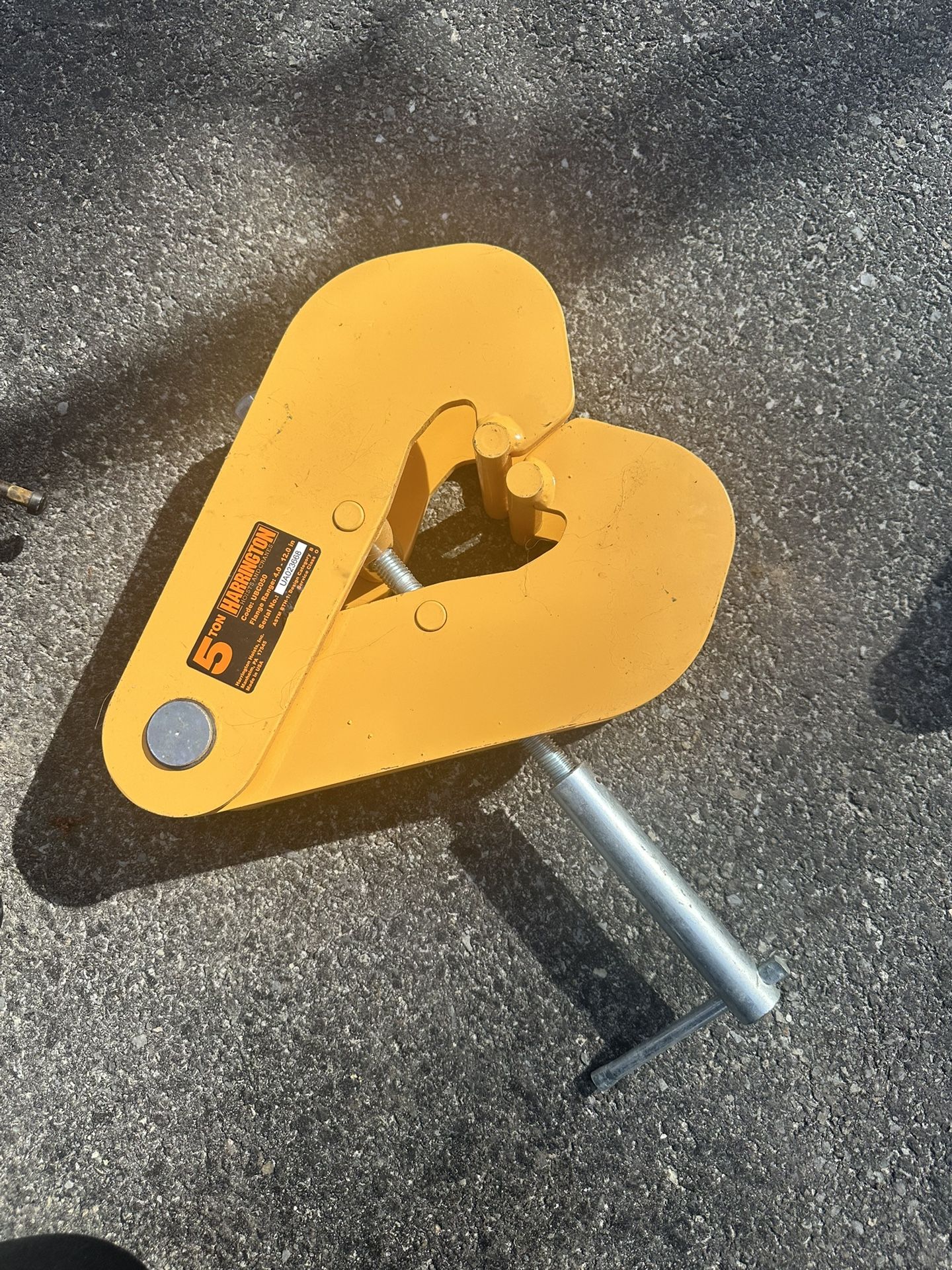 HARRINGTON UBC UNIVERSAL BEAM CLAMP 5 TON 