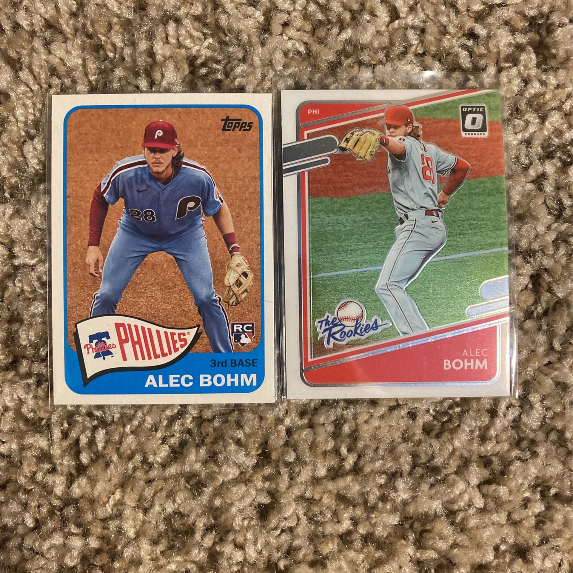 Alec Bohm Set Of 2 Panini Rookie Baseball Cards