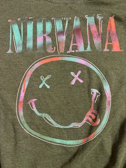 Nirvana Green Sweatshirt  M medium Smiley 😊