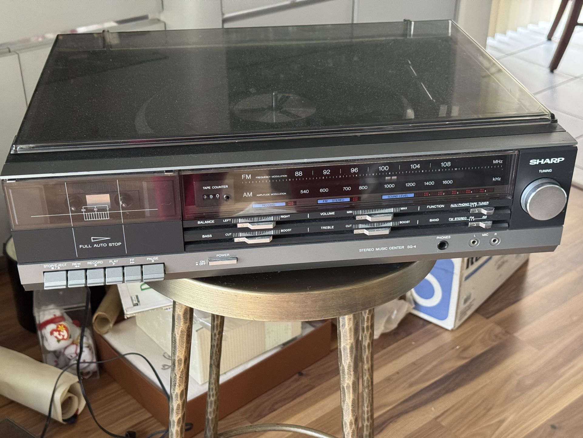 Sharp Stereo Music Center With Radio And Record Player