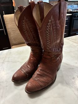 Dan Post Genuine Lizard Skin Cowboy Western Boots Mens Size 9.5 D
