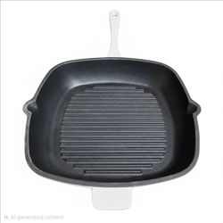 BergHOFF Neo 11" Cast Iron Square Grill Pan, White (pre-owned)