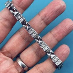 1920’s Art Deco Antique 925 Sterling Silver Tennis Bracelet