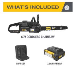 Cat DG630 60V Cordless 16" Chain Saw - Includes Battery & Charger