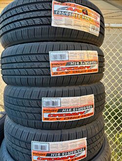 195/65/15 Arroyo vendo un set de llantas nuevas con 50,000 millas de garantía ✅🤩I am selling a set of new tires with a 50,000 mile warranty ✅