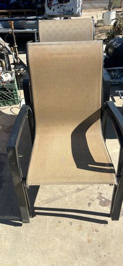 Outdoor Patio Sling Chair Dark Frame