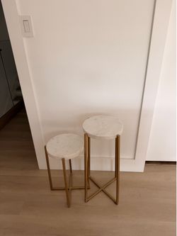 Modern Chic Marble Gold Small Coffee Tables