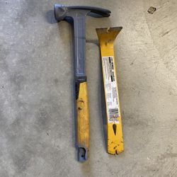 20 Oz Hammer And Dewalt Crow Bar 
