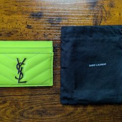 New YSL Card Holder Neon Green