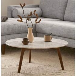 Article Mara Marble Coffee Table – Walnut – New Open Factory Box - Delivery Available