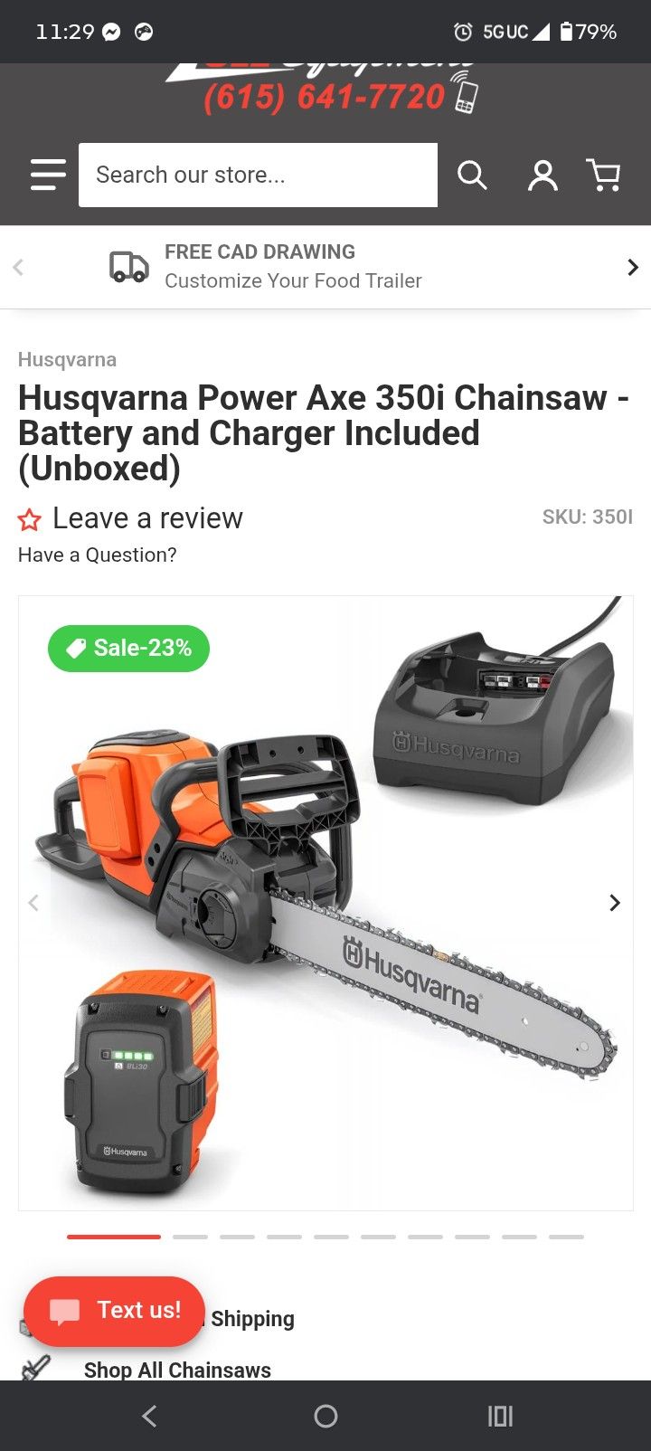 Electric Husqvarna Chainsaw 250i