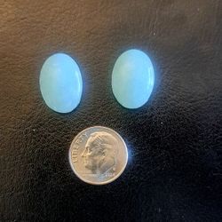 2 Large Oval Jade Gemstones.  22.5 carats total