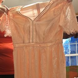 NWT Light Pink Babydoll Dress Size Large