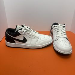 Nike Air Jordan 1 Retro Low White Black Nby 553558-132  Men's Sizes 13