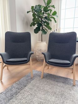 Set of 2 Modern High-Back Accent Chairs