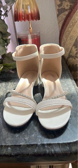Girls white party sandals size 13