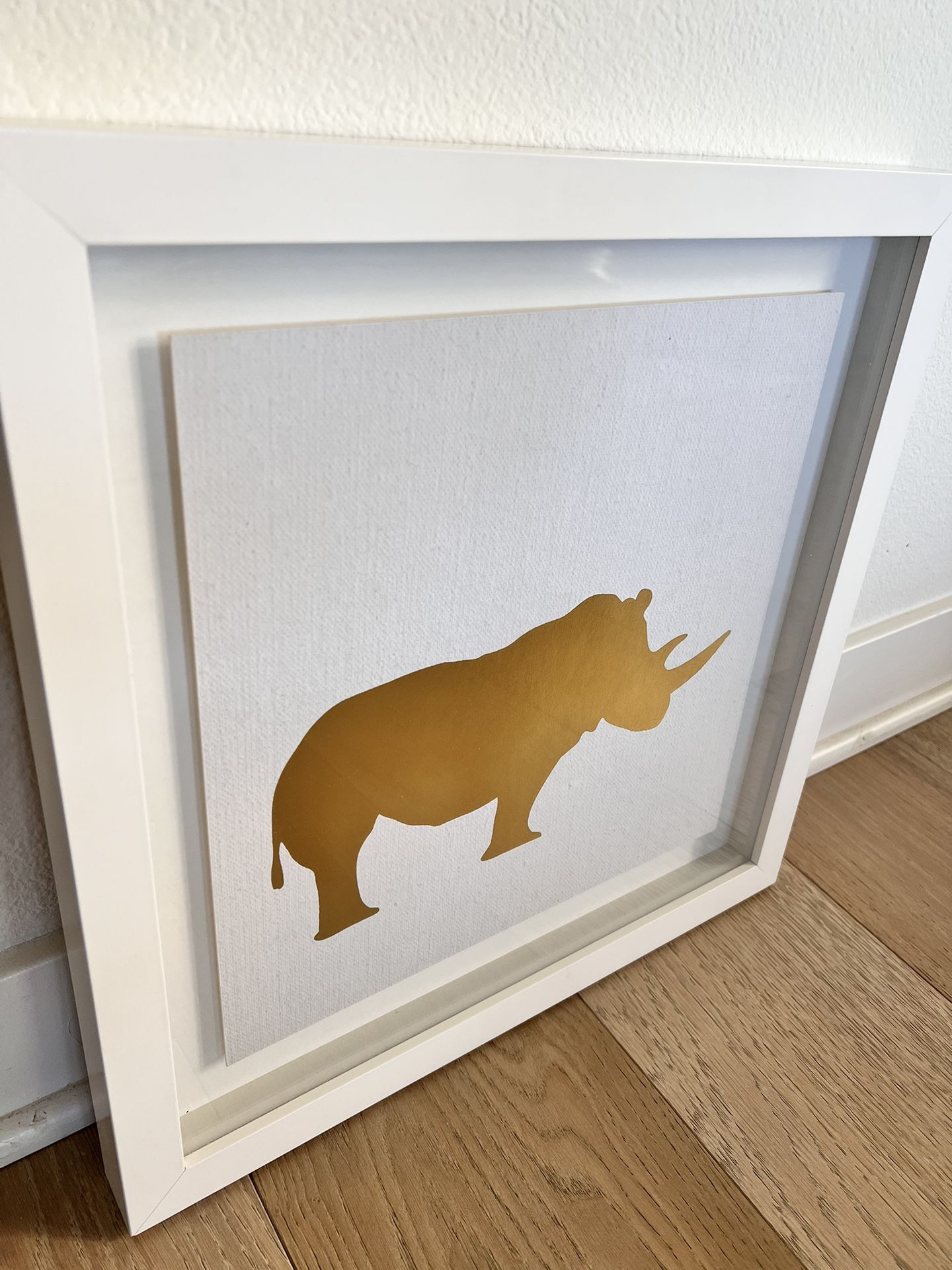 Restoration Hardware Nursery Wall Art - Gold Foil Rhinoceros