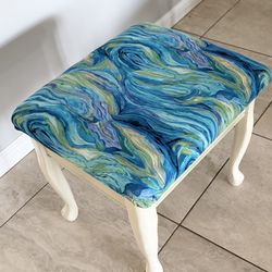 White Coastal Style Bench / Seat / Stool with storage