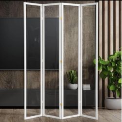 White Folding Room Partition Screen Divider
