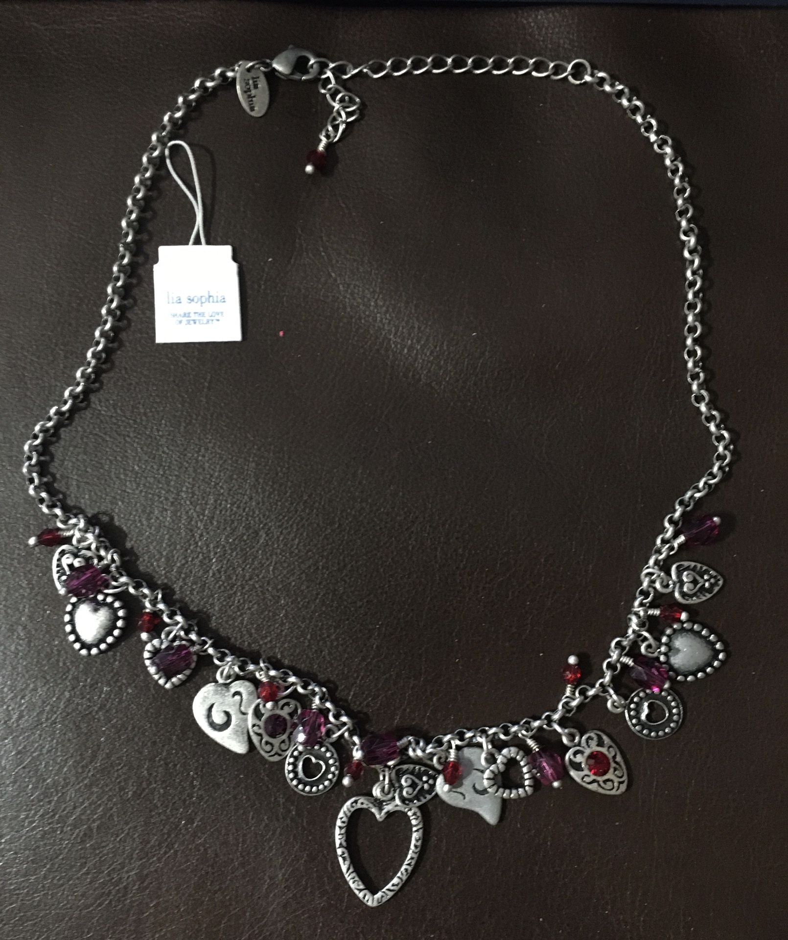Heart Charm Necklace Silver New in Box