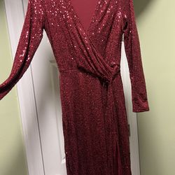 FashionNova Sequin Red Gala Dress: Size S